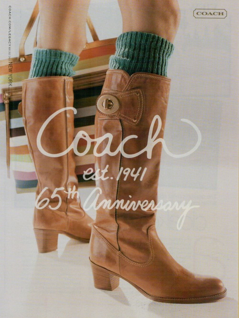 Vintage Coach Sara Tan Knee-high Riding Boots Size 7